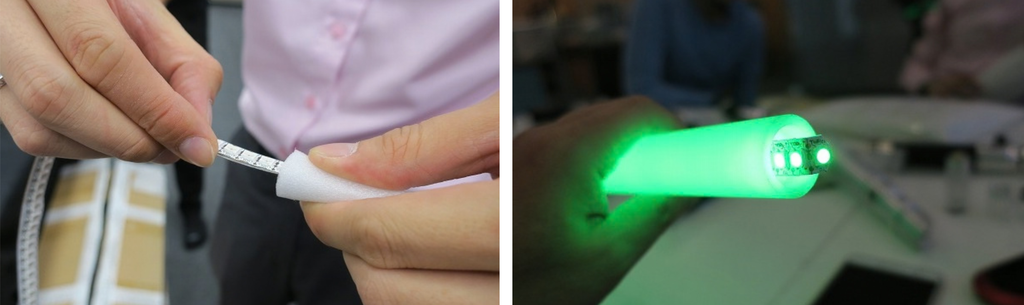 ライトセーバーブレード内部のLED構造